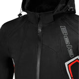Sweat-shirt de moto softshell Bela Breeze pour homme, noir et rouge