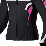 BELA - Chaqueta Textil Rebel RiderLady Negro Rosa Fluor