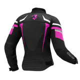BELA - Chaqueta Textil Rebel RiderLady Negro Rosa Fluor