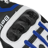 BELA - Gants en cuir Air Flow Noir Blanc Bleu