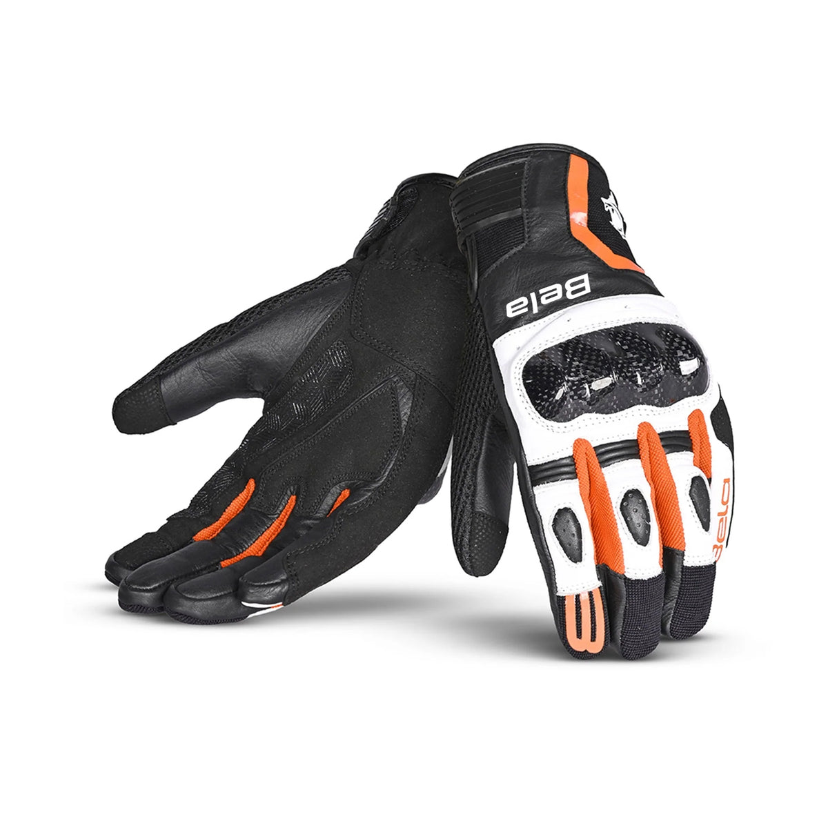BELA - Gants en cuir Air Flow Noir/Orange