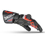 BELA - Gants Lemox en cuir noir/rouge