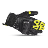 BELA - Lederhandschuh Rocket Short Schwarz/Fluoreszierend Gelb
