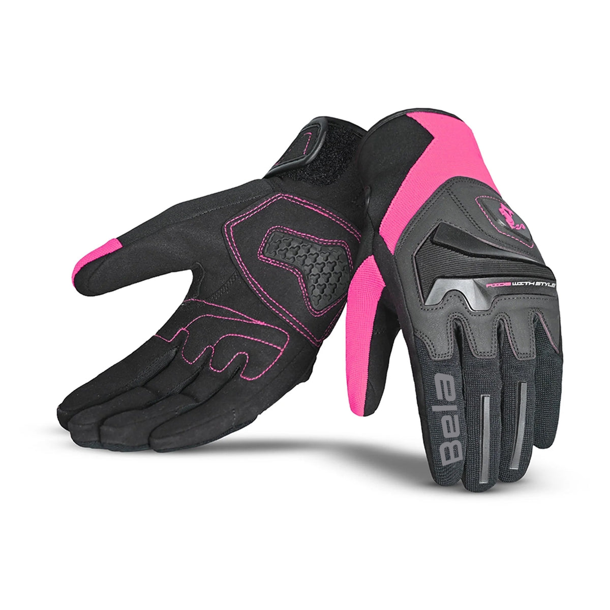 BELA - Guanto in tessuto Lady Star Rosa/Nero