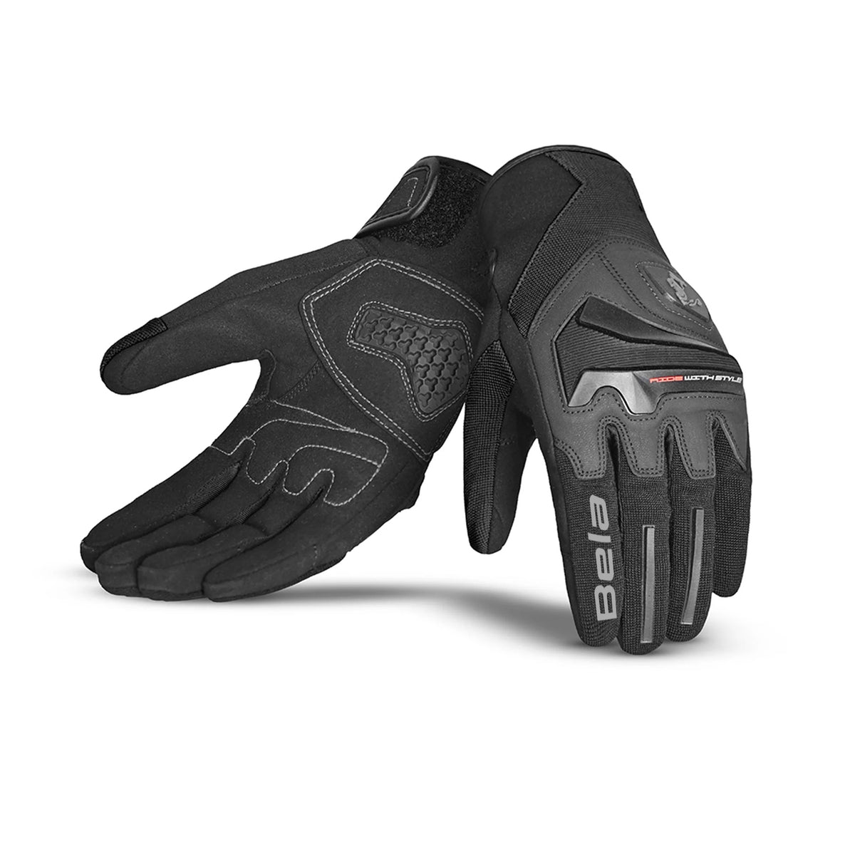 BELA Star Guante De Moto Textil Negro