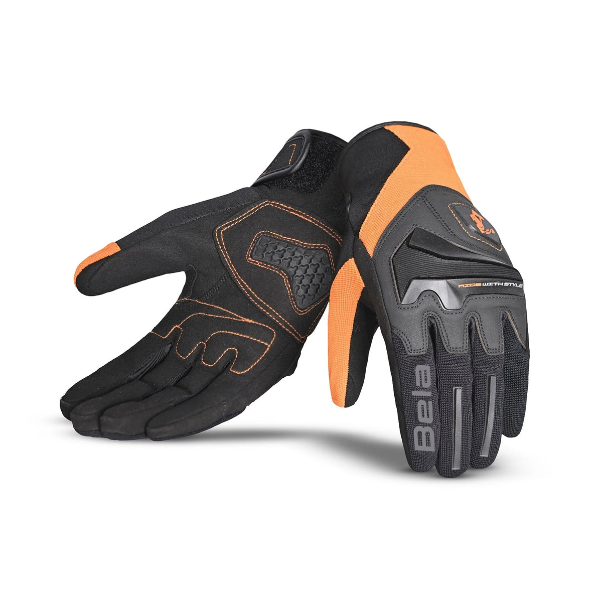 BELA - Gant textile Star Man Noir/Orange