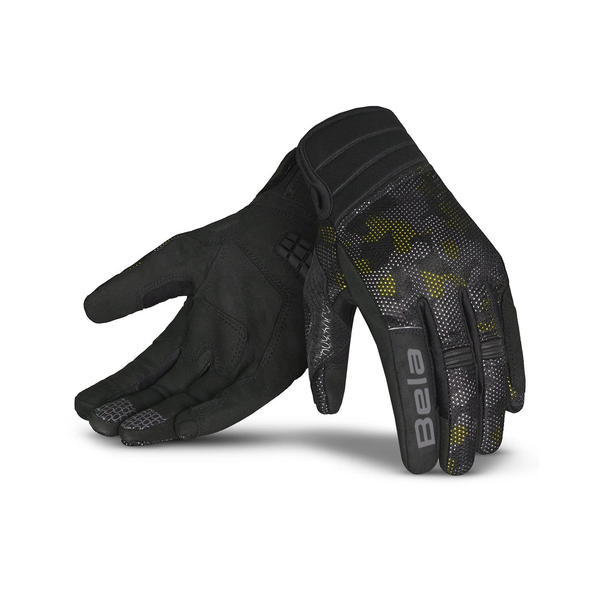 BELA-Cirus Camo Summer Textile Gloves Black/Yellow/Camo