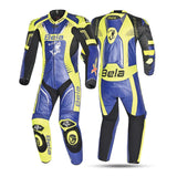BELA X Race 1Pc Mono De Moto Azul Amarillo Fluor