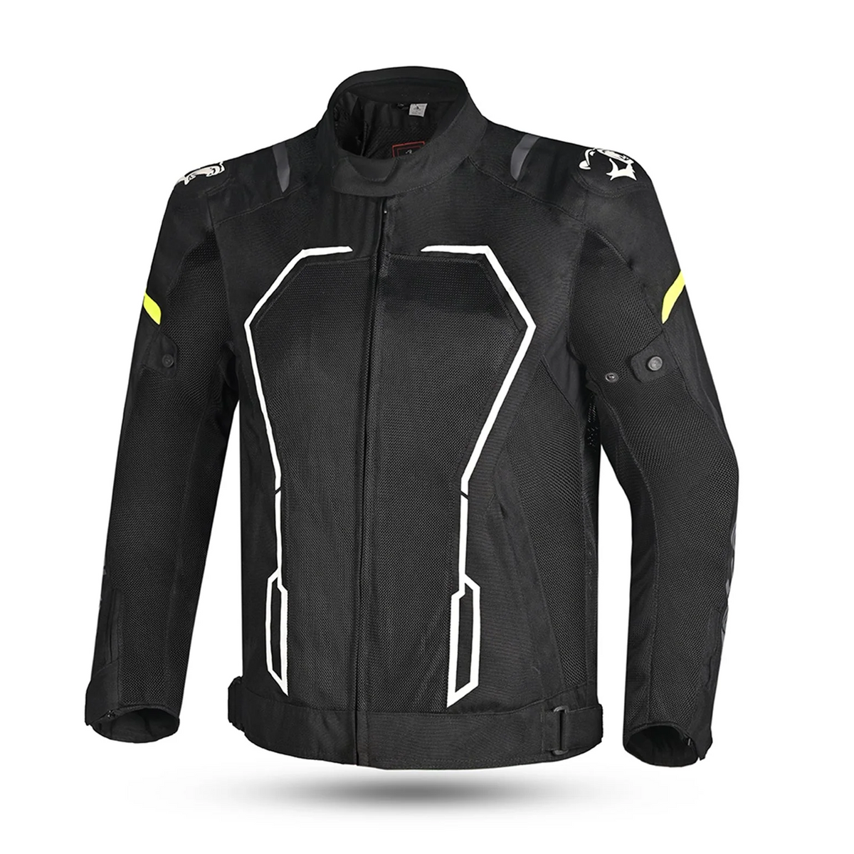 BELA ARTREX Herren-Motorradjacke, Textil, Schwarz-Gelb-Fluo