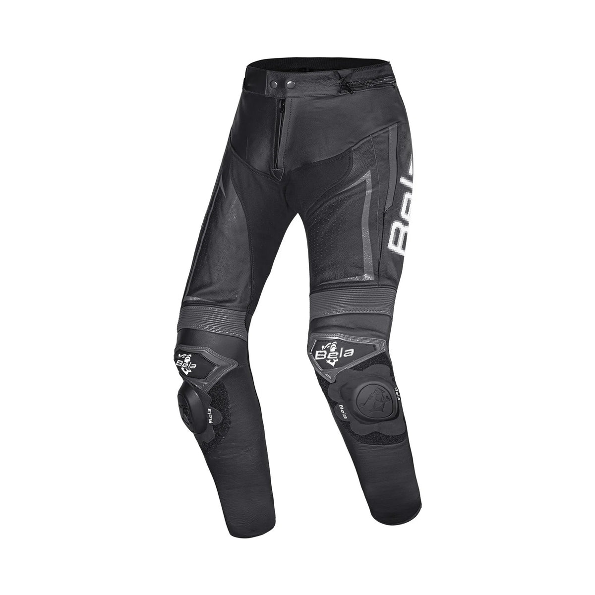 BELA BEAST Herren-Lederhose Schwarz Anthra Weiß