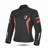 BELA BRADLEY WOMEN'S BLACK AND RED TEXTILE JACKET