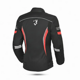 BELA BRADLEY WOMEN'S BLACK AND RED TEXTILE JACKET