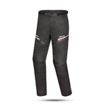 Calça de senhora Bela Calm Digger em tecido, tamanho 30L, preta e rosa.