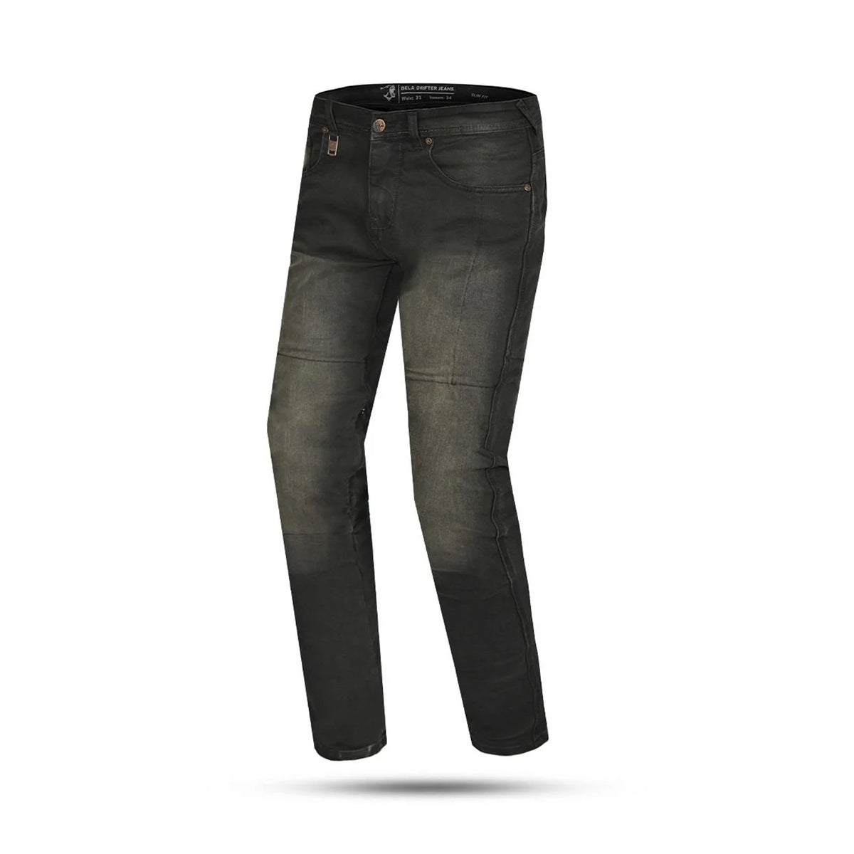 BELA DRIFTER Herrenjeans 34L Schwarz Khaki Tönung 