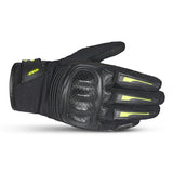 Gants de moto en textile BELA Drift Lady, noirs et jaune fluo
