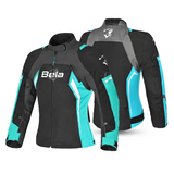 GIACCA MOTO DA DONNA BELA ELANUR NERA TURCHESE