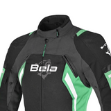 BELA ELANUR CHAQUETA DE MOTOCICLETA MUJER NEGRO VERDE MENTA