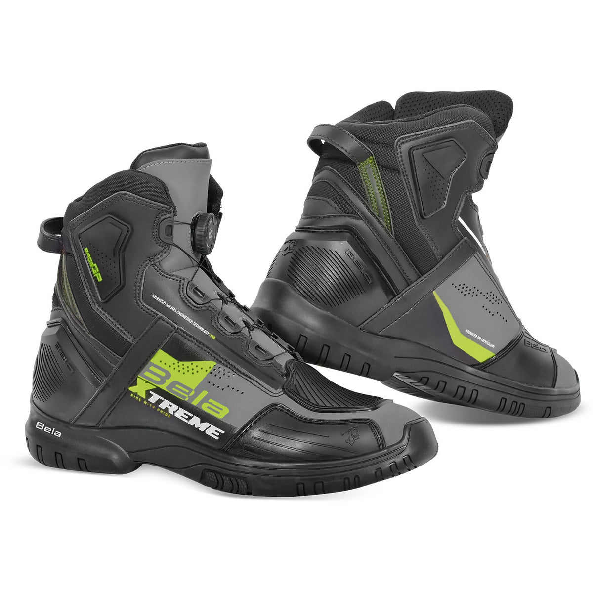 BELA EXTREME FORCE BOTAS DE MOTO NEGRO GRIS AMARILLO
