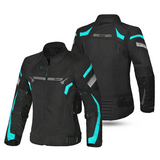 BELA HIGHLAND Damen-Motorradjacke, Textil, Schwarz/Türkis