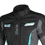 BELA HURRICANE 3 IN 1 MUJER MOTO CHAQUETA NEGRO TURQUESA
