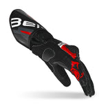 BELA - Gants Lemox en cuir noir/rouge