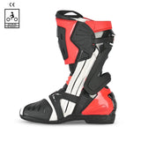 BELA RACE PRO (R-6) BOTAS DE MOTO DE RACING PIEL NEGRO BLANCO ROJO