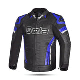 BELA ROCKET CHAQUETA MOTO PIEL HOMBRE NEGRO AZUL