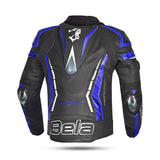 BELA ROCKET CHAQUETA MOTO PIEL HOMBRE NEGRO AZUL