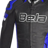 BELA ROCKET CHAQUETA MOTO PIEL HOMBRE NEGRO AZUL