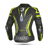 BELA ROCKET CHAQUETA MUJER PIEL NEGRO AMARILLO FLOUR
