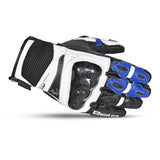 BELA ROCKET GUANTES CORTOS HOMBRE PIEL BLANCO AZUL NEGRO