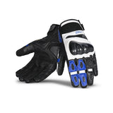 BELA ROCKET GUANTES CORTOS HOMBRE PIEL BLANCO AZUL NEGRO