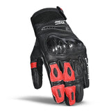 BELA ROCKET GUANTES CORTOS HOMBRE PIEL NEGRO ROJO