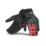 BELA ROCKET GUANTES CORTOS HOMBRE PIEL NEGRO ROJO