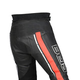 BELA ROCKET PANTALÓN MOTO PIEL HOMBRE NEGRO ROJO