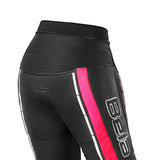 PANTALONI IN PELLE DA DONNA BELA ROCKET NERO ROSA