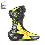 BELA SPEEDO 2.0 BOTAS DE MOTO PIEL NEGRO AMARILLO FLOUR