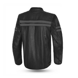 BELA STARK Herren-Motorradjacken aus schwarzem und grauem Leder