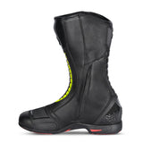 BELA - Black/Fluorine Yellow Leather Strip Lady Boots