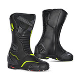 BELA - Black/Fluorine Yellow Leather Strip Lady Boots