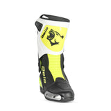 Botas de motociclismo BELA TURBO TRACK RACING, pretas e amarelas.