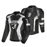 BELA X RACE CHAQUETA DE MOTO HOMBRE PIEL NEGRO ANTHRA BLANCO