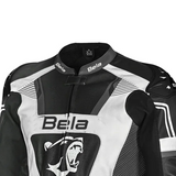BELA X RACE CHAQUETA DE MOTO HOMBRE PIEL NEGRO ANTHRA BLANCO