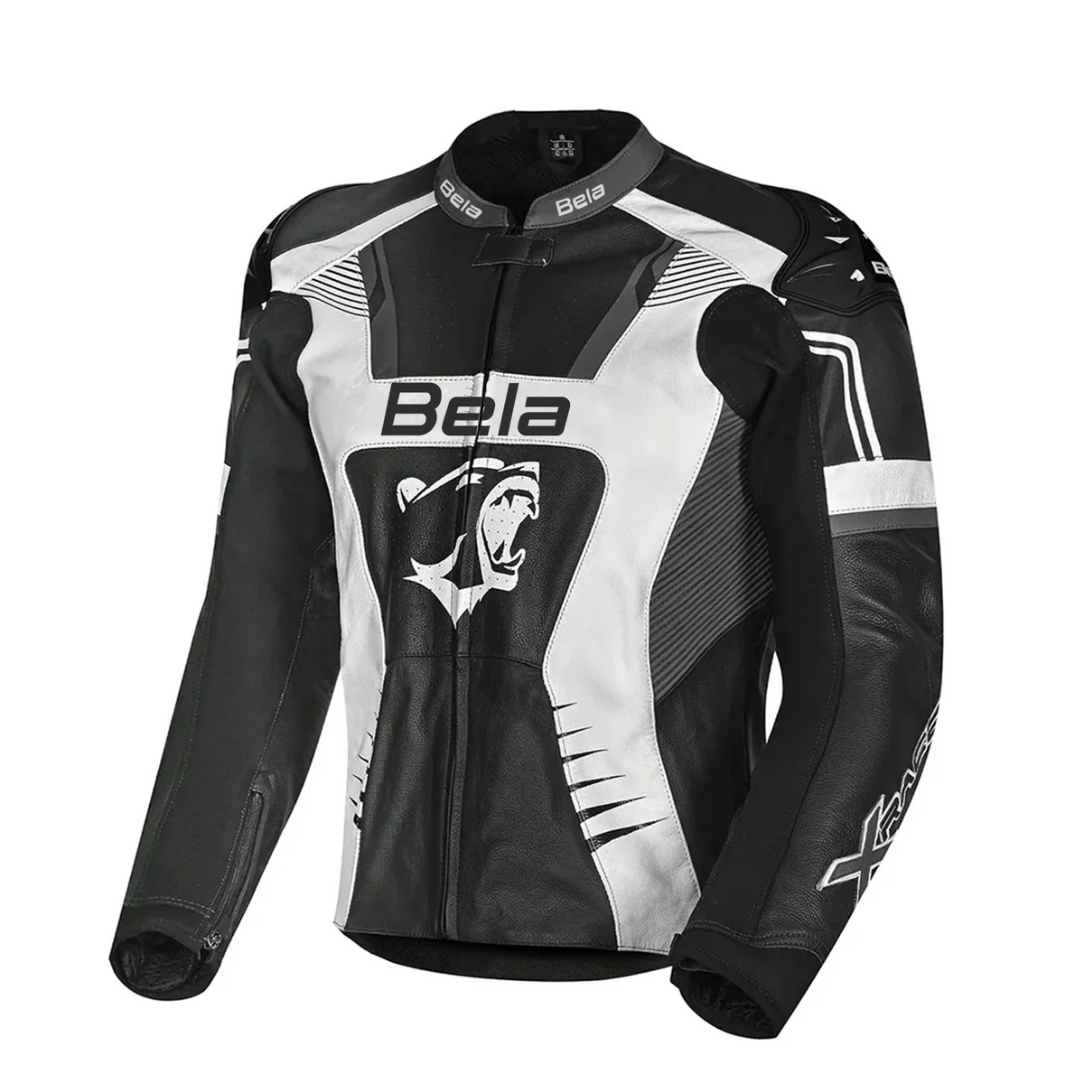 BELA X RACE CHAQUETA DE MOTO HOMBRE PIEL NEGRO ANTHRA BLANCO