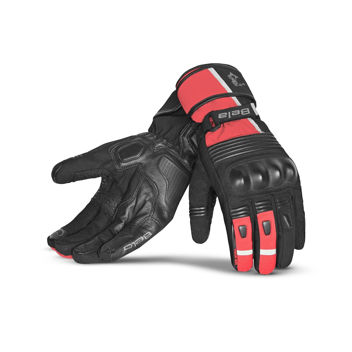 BELA - Guante Piel Ice Winter WP Negro/Rojo