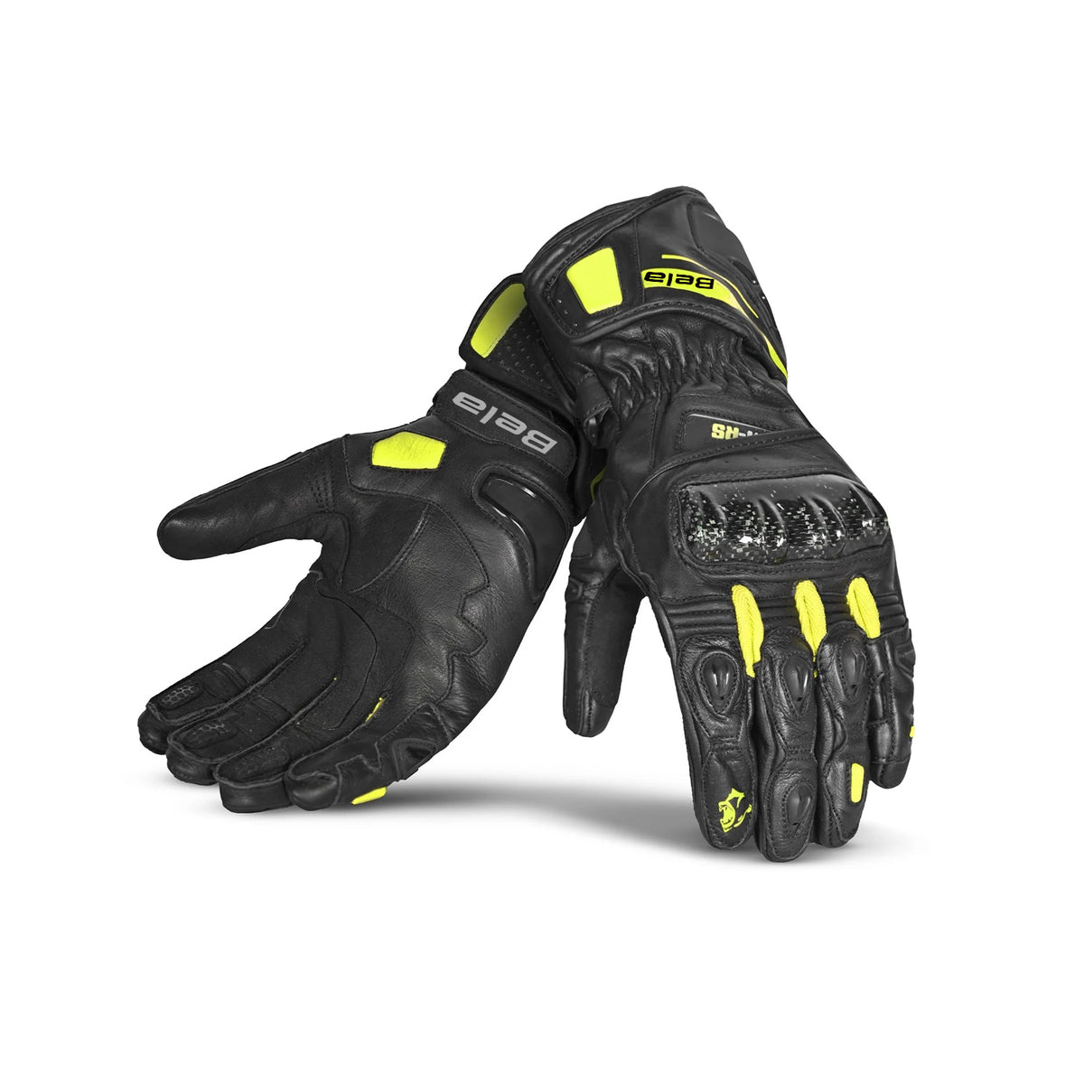 BELA - Lederhandschuh Venom RS Racing Man Schwarz/Fluorine Gelb
