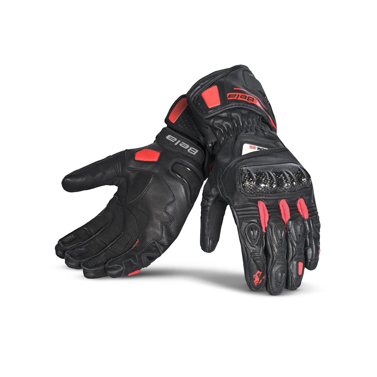BELA - Gants Venom RS Racing en cuir pour femme, noir/rouge