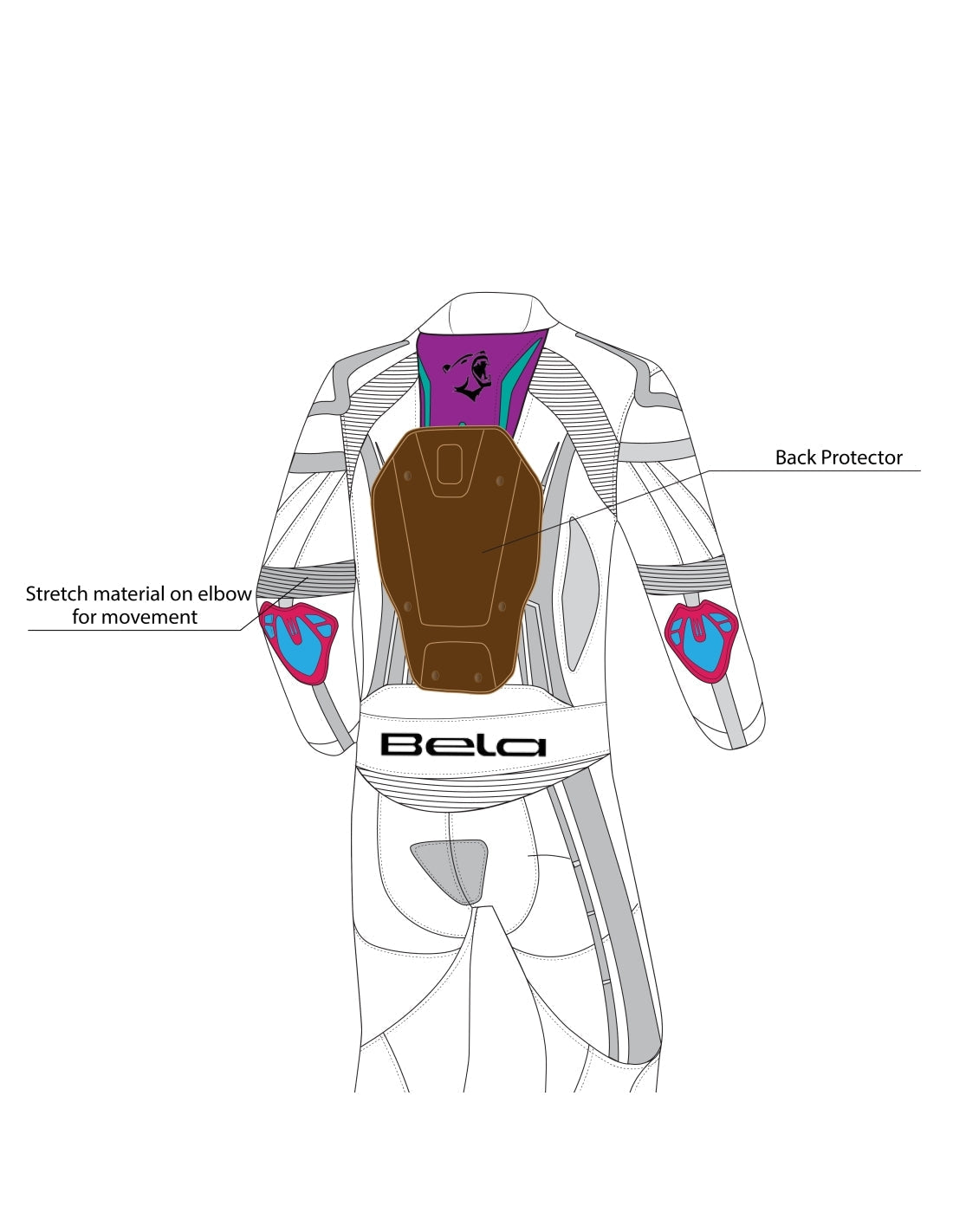 BELA - Mono 1 PC Rocket Mix Kangaroo Blanco/Negro/Rojo