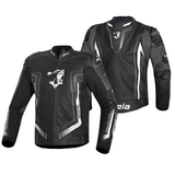 BELA BEAST Herren-Lederjacke Schwarz Anthira Weiß