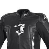BELA BEAST Herren-Lederjacke Schwarz Anthira Weiß